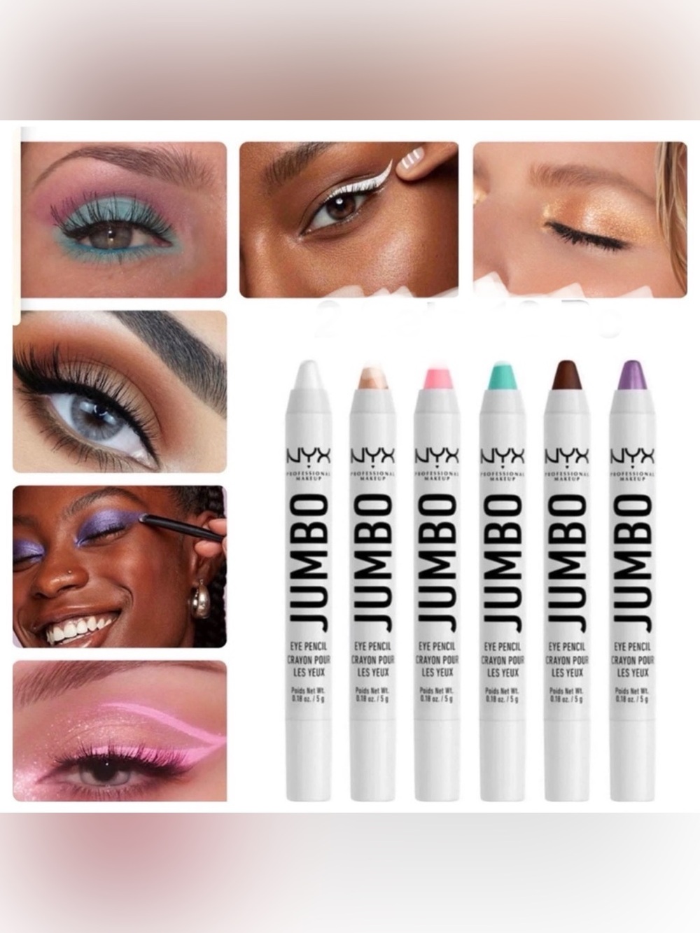 NYX Jumbo Eyeshadow, Eyeliner Eye Pencil Set - 6 Moordale AV Club Edition